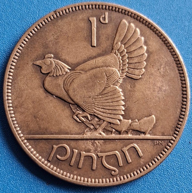 Ireland 1 Pingin Copper Coin – 1928 Vintage Collectible hover
