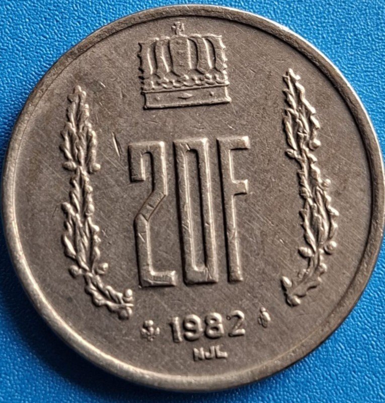Luxembourg 20 Francs – 1982 Vintage Coin