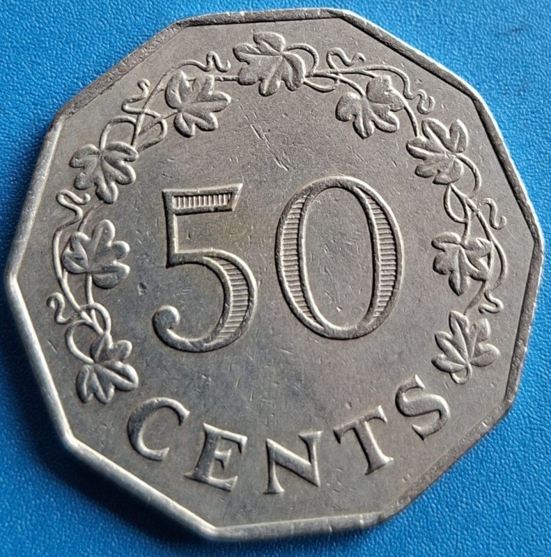Malta 50 Cents Coin – 1972 Vintage Collectible
